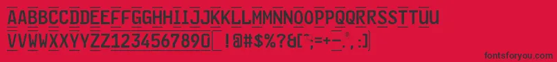 GlNummernschildBMtl Font – Black Fonts on Red Background