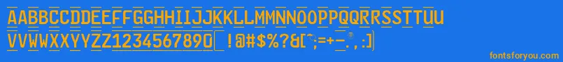 GlNummernschildBMtl Font – Orange Fonts on Blue Background