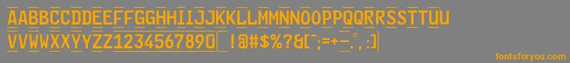 GlNummernschildBMtl Font – Orange Fonts on Gray Background