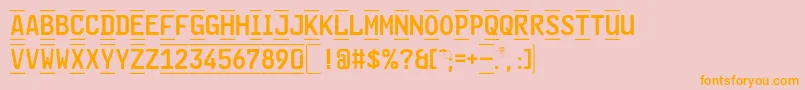 GlNummernschildBMtl Font – Orange Fonts on Pink Background