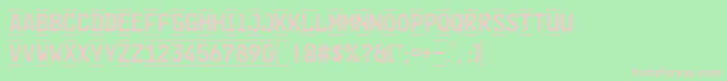 GlNummernschildBMtl Font – Pink Fonts on Green Background