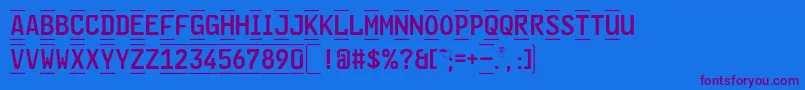 GlNummernschildBMtl Font – Purple Fonts on Blue Background