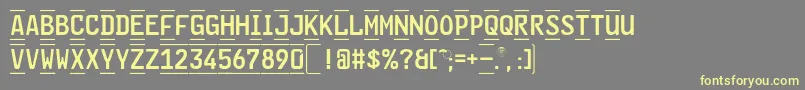 GlNummernschildBMtl Font – Yellow Fonts on Gray Background