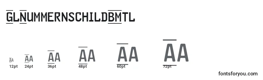 GlNummernschildBMtl Font Sizes