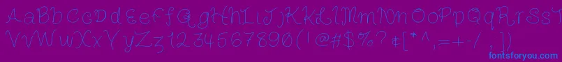 フォントLouiseshand – 紫色の背景に青い文字