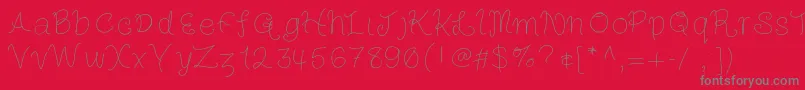 Louiseshand Font – Gray Fonts on Red Background