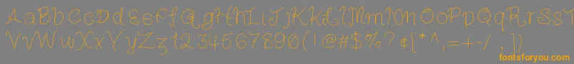 Louiseshand Font – Orange Fonts on Gray Background