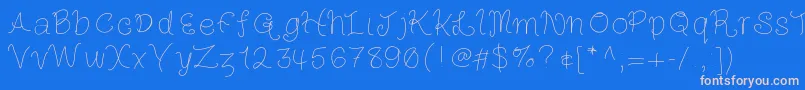 Louiseshand Font – Pink Fonts on Blue Background