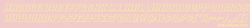 Nightwraith3Dital-Schriftart – Gelbe Schriften auf rosa Hintergrund