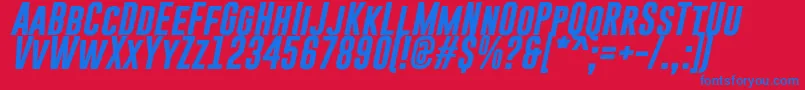 GoboldBoldItalic Font – Blue Fonts on Red Background