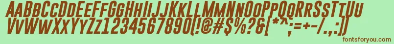 GoboldBoldItalic Font – Brown Fonts on Green Background