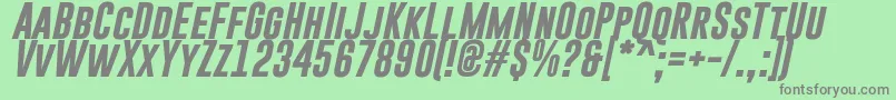 GoboldBoldItalic Font – Gray Fonts on Green Background