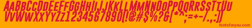 GoboldBoldItalic Font – Red Fonts on Orange Background