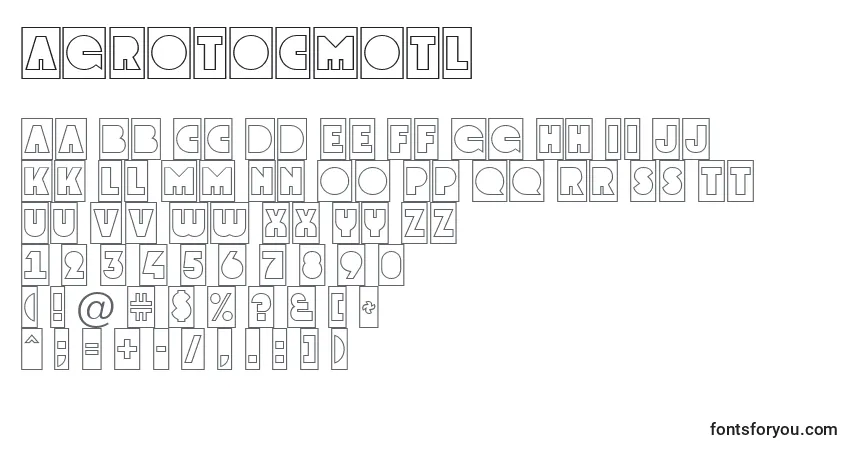 Schriftart AGrotocmotl – Alphabet, Zahlen, spezielle Symbole