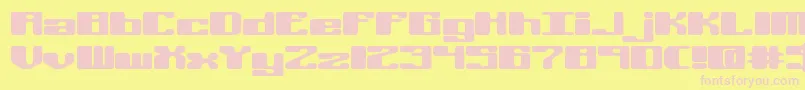 Fonte Offkiltl – fontes rosa em um fundo amarelo
