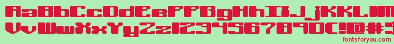 Fonte Offkiltl – fontes vermelhas em um fundo verde