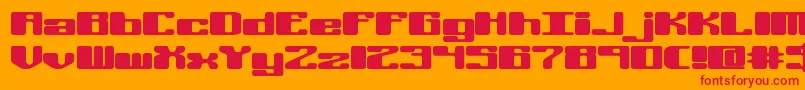 Fonte Offkiltl – fontes vermelhas em um fundo laranja