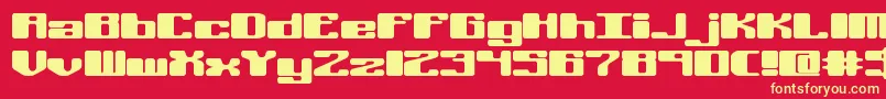Offkiltl-Schriftart – Gelbe Schriften auf rotem Hintergrund