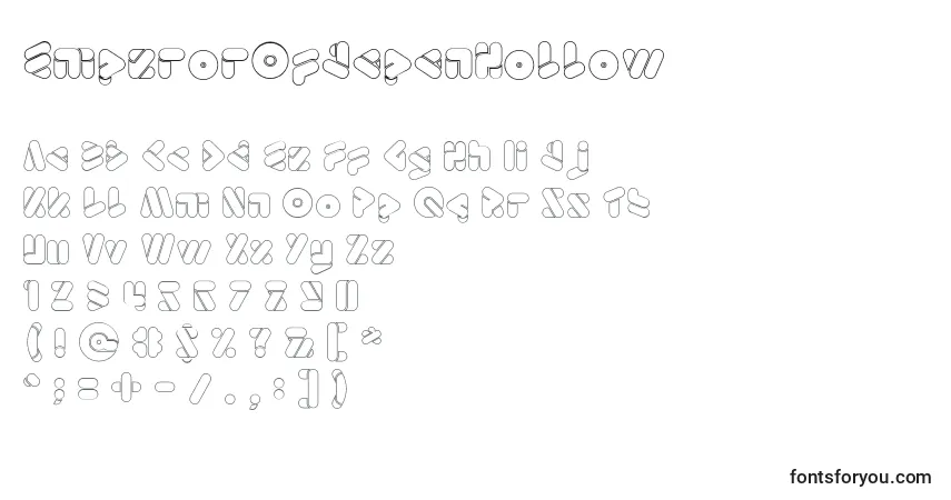 A fonte EmperorOfJapanHollow – alfabeto, números, caracteres especiais