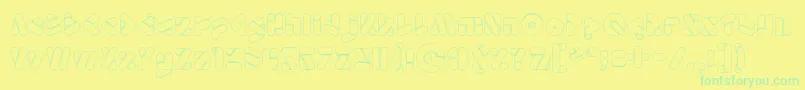 EmperorOfJapanHollow Font – Green Fonts on Yellow Background