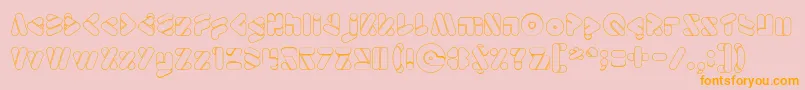 EmperorOfJapanHollow Font – Orange Fonts on Pink Background