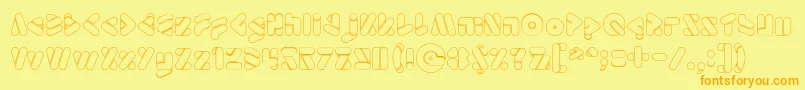 EmperorOfJapanHollow Font – Orange Fonts on Yellow Background