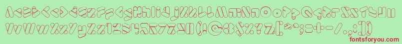 EmperorOfJapanHollow Font – Red Fonts on Green Background