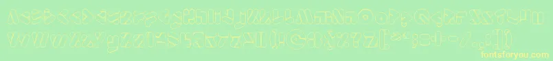 EmperorOfJapanHollow Font – Yellow Fonts on Green Background
