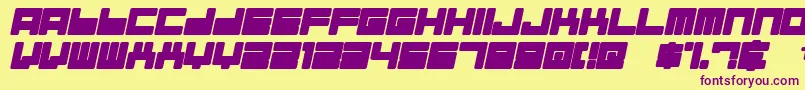 AlmanaqueItalic Font – Purple Fonts on Yellow Background