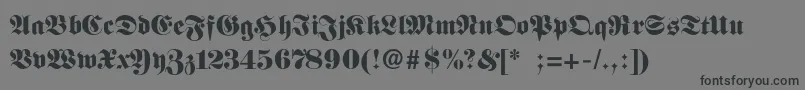 FettefrakturSemibold-fontti – mustat fontit harmaalla taustalla