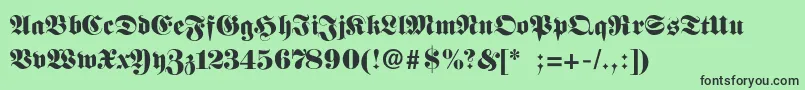 FettefrakturSemibold Font – Black Fonts on Green Background