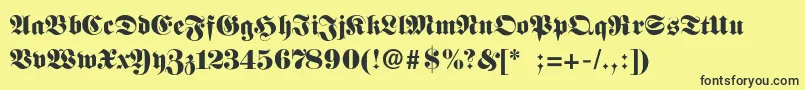 FettefrakturSemibold Font – Black Fonts on Yellow Background