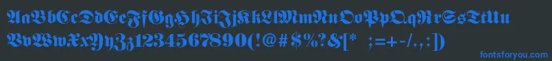FettefrakturSemibold Font – Blue Fonts on Black Background