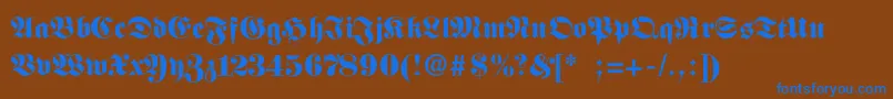 FettefrakturSemibold Font – Blue Fonts on Brown Background