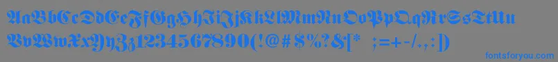 FettefrakturSemibold Font – Blue Fonts on Gray Background