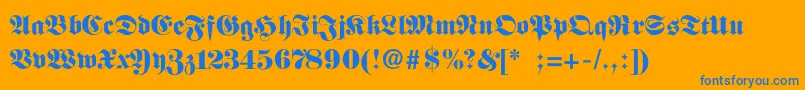 FettefrakturSemibold Font – Blue Fonts on Orange Background
