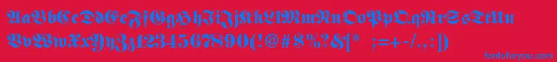 FettefrakturSemibold Font – Blue Fonts on Red Background