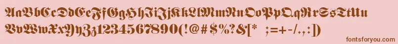 FettefrakturSemibold Font – Brown Fonts on Pink Background