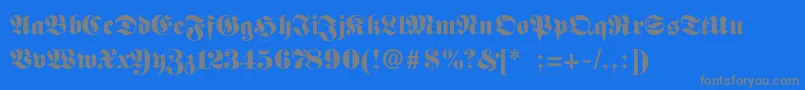 FettefrakturSemibold Font – Gray Fonts on Blue Background