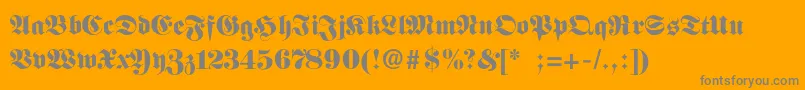FettefrakturSemibold Font – Gray Fonts on Orange Background