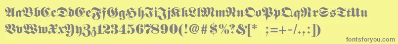 FettefrakturSemibold Font – Gray Fonts on Yellow Background