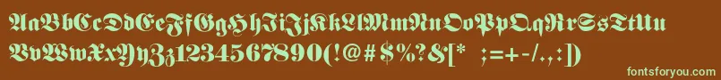 FettefrakturSemibold Font – Green Fonts on Brown Background