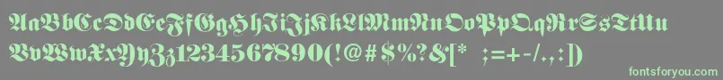 FettefrakturSemibold Font – Green Fonts on Gray Background