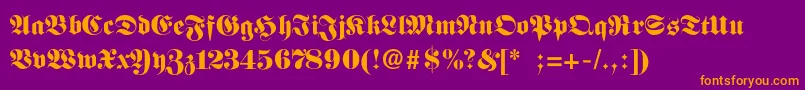 FettefrakturSemibold Font – Orange Fonts on Purple Background