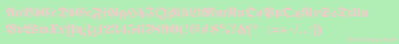 FettefrakturSemibold Font – Pink Fonts on Green Background