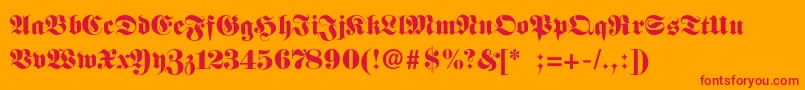 FettefrakturSemibold Font – Red Fonts on Orange Background