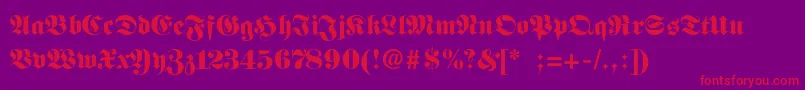 FettefrakturSemibold-Schriftart – Rote Schriften auf violettem Hintergrund