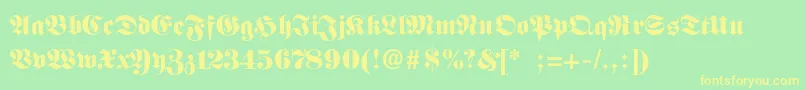 FettefrakturSemibold Font – Yellow Fonts on Green Background