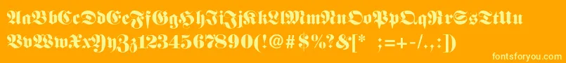 FettefrakturSemibold Font – Yellow Fonts on Orange Background