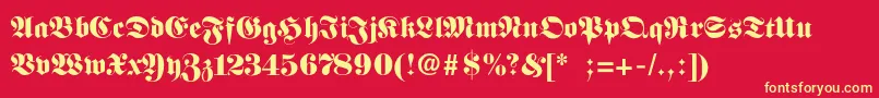 FettefrakturSemibold Font – Yellow Fonts on Red Background